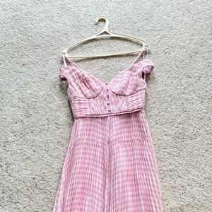 Self portrait pink gingham MIDI dress - Barbie vibe